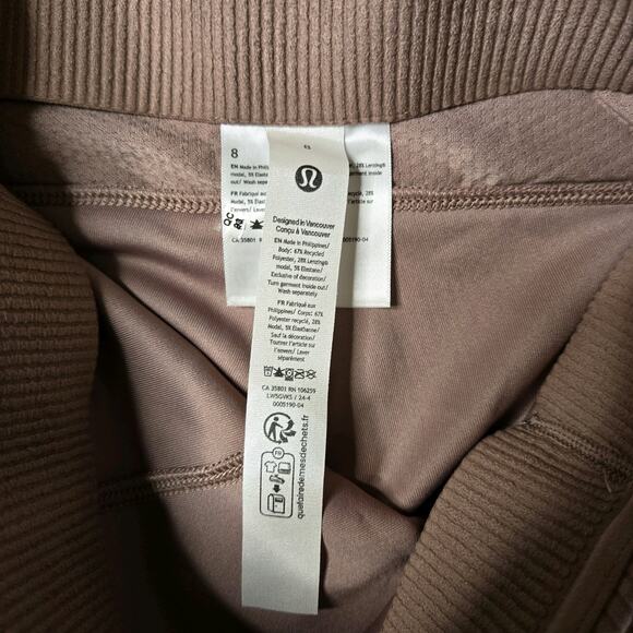 NWOT Lululemon Ribbed Softstreme Flared Pants Regular Rose Size 8 - Picture 9 of 11